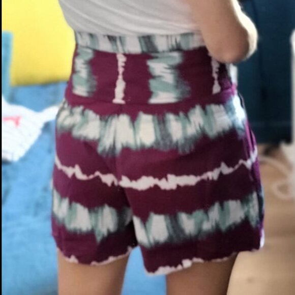 Sezane Tyson Purple Tie-Dye Women's Cotton Shorts - Picture 15 of 16